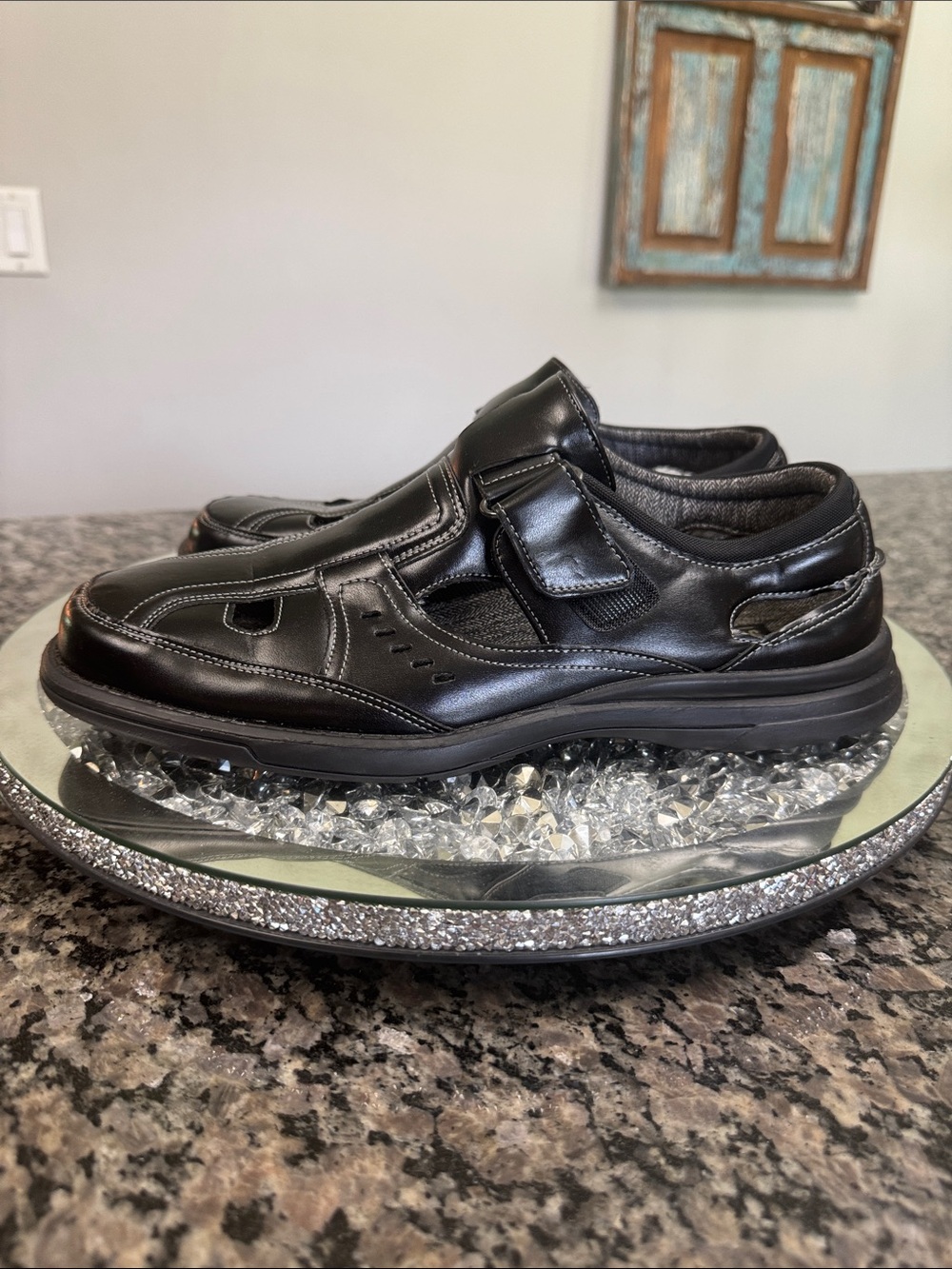 Stacy Adams Black Velcro lightweight dress loafer 9